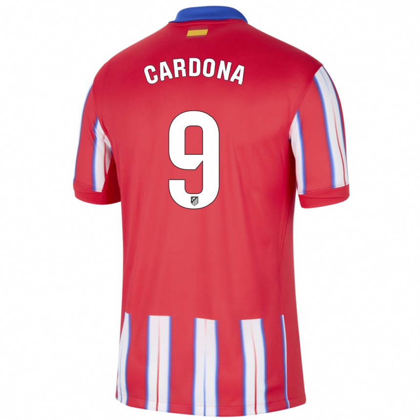 Kids Football Marta Cardona #9 Red White Blue Home Jersey 2024/25 T-Shirt Australia