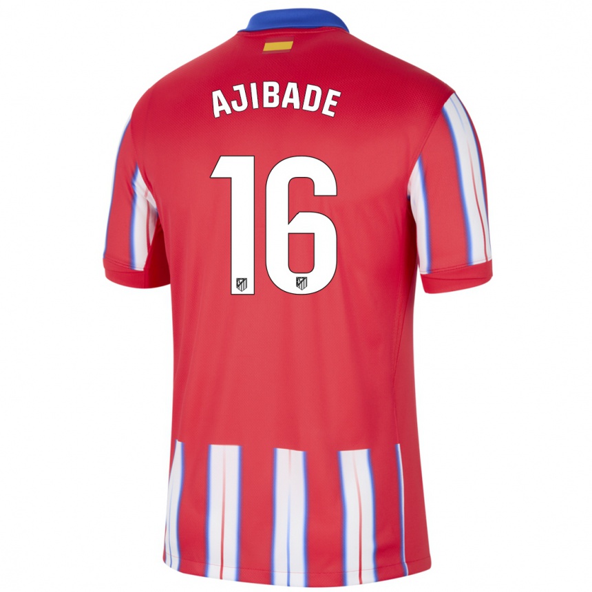 Kids Football Rasheedat Ajibade #16 Red White Blue Home Jersey 2024/25 T-Shirt Australia