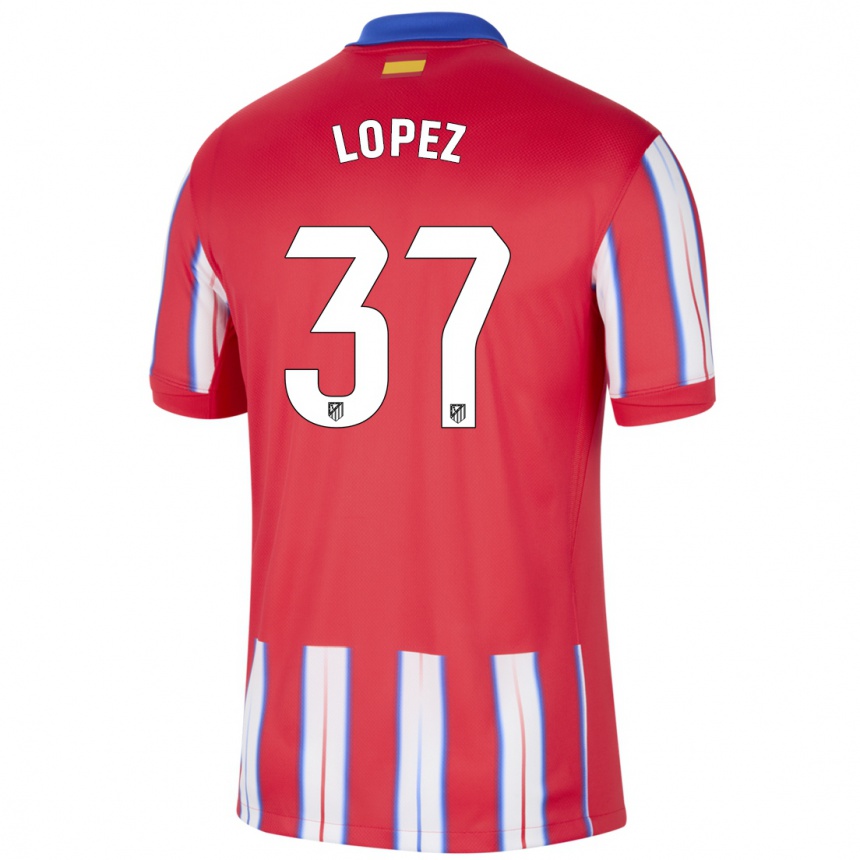 Kids Football Alex Lopez #37 Red White Blue Home Jersey 2024/25 T-Shirt Australia