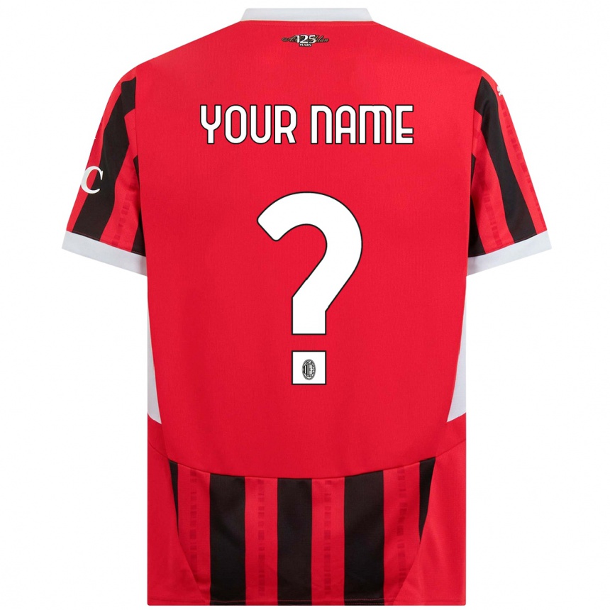 Kids Football Your Name #0 Red Black Home Jersey 2024/25 T-Shirt Australia