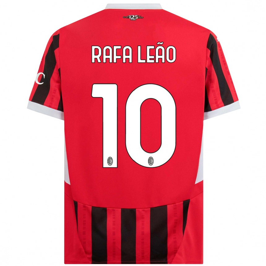 Kids Football Rafael Leao #10 Red Black Home Jersey 2024/25 T-Shirt Australia