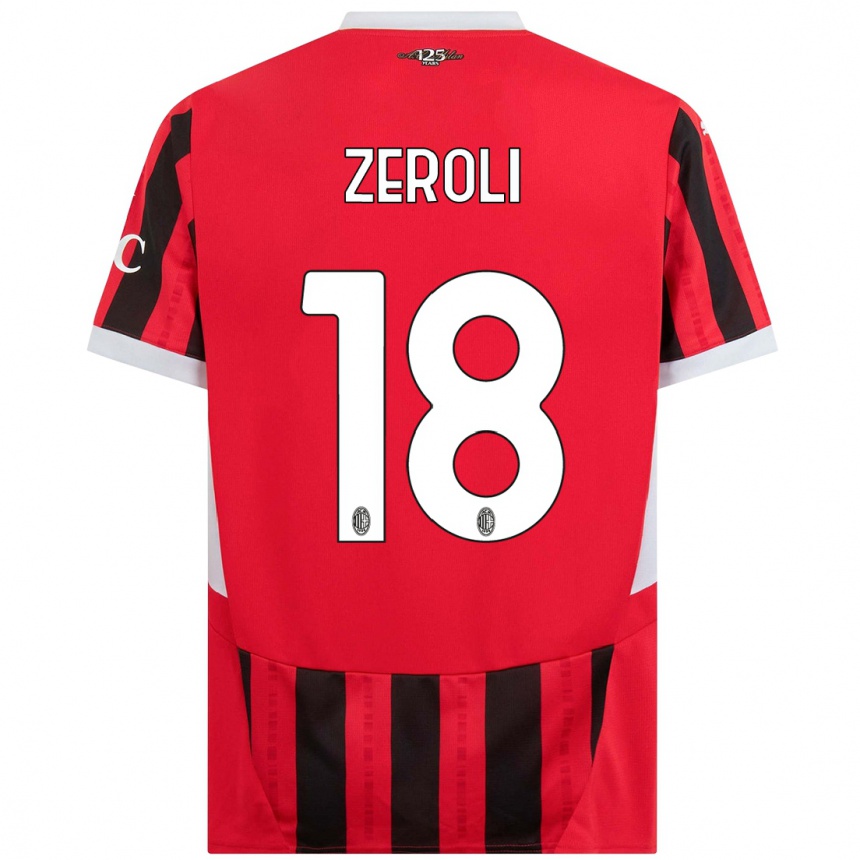 Kids Football Kevin Zeroli #18 Red Black Home Jersey 2024/25 T-Shirt Australia