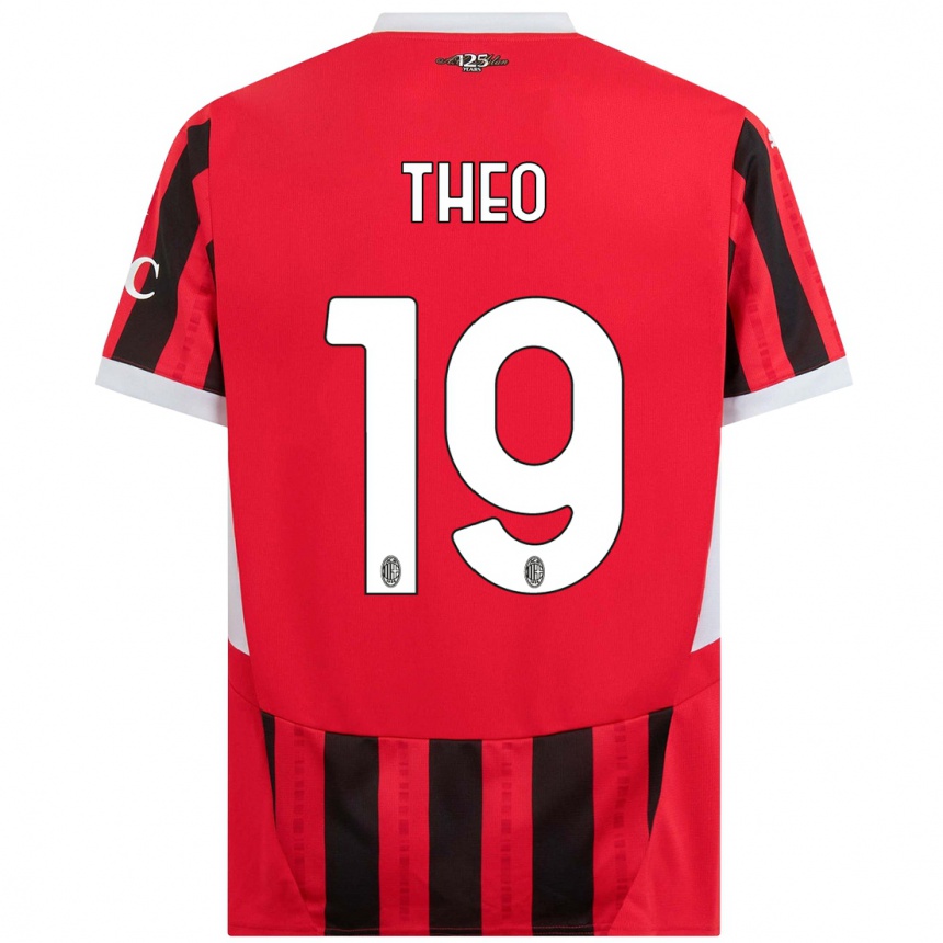 Kids Football Theo Hernandez #19 Red Black Home Jersey 2024/25 T-Shirt Australia