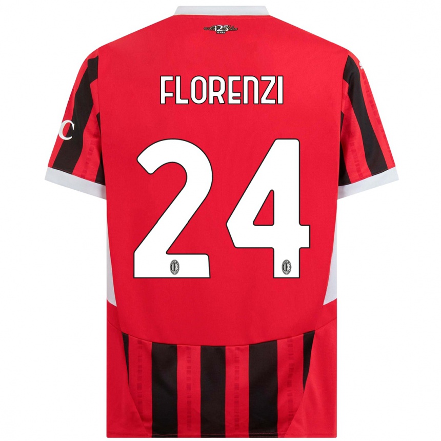 Kids Football Alessandro Florenzi #24 Red Black Home Jersey 2024/25 T-Shirt Australia