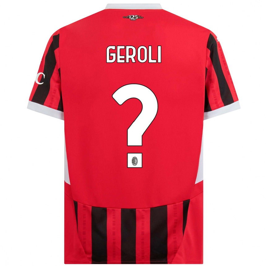 Kids Football Matteo Geroli #0 Red Black Home Jersey 2024/25 T-Shirt Australia