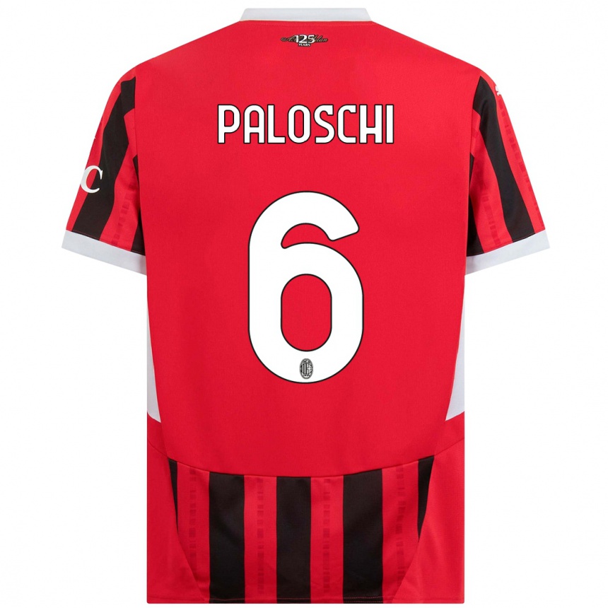 Kids Football Dorian Paloschi #6 Red Black Home Jersey 2024/25 T-Shirt Australia