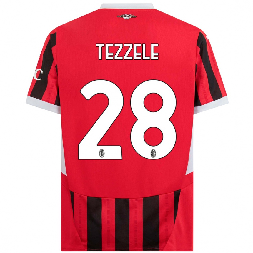 Kids Football Matteo Tezzele #28 Red Black Home Jersey 2024/25 T-Shirt Australia