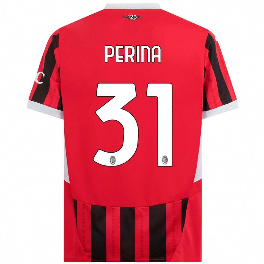 Kids Football Gioele Perina #31 Red Black Home Jersey 2024/25 T-Shirt Australia