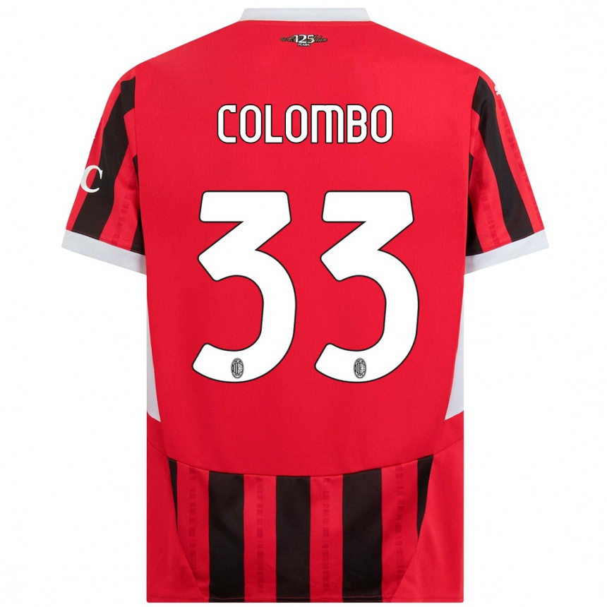 Kids Football Federico Colombo #33 Red Black Home Jersey 2024/25 T-Shirt Australia