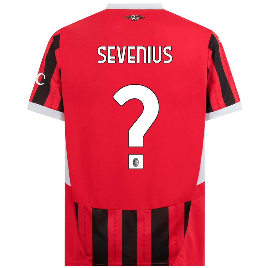 Kids Football Oona Sevenius #0 Red Black Home Jersey 2024/25 T-Shirt Australia