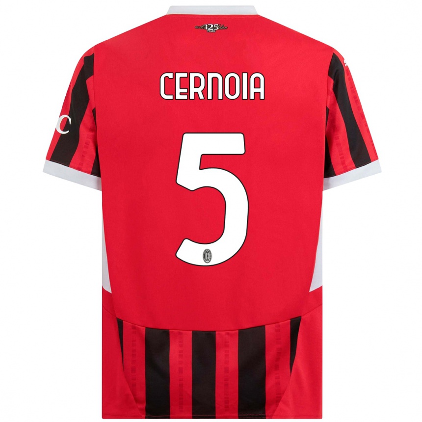 Kids Football Valentina Cernoia #5 Red Black Home Jersey 2024/25 T-Shirt Australia