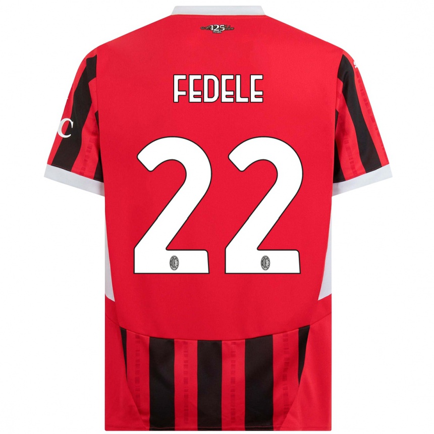 Kids Football Noemi Fedele #22 Red Black Home Jersey 2024/25 T-Shirt Australia