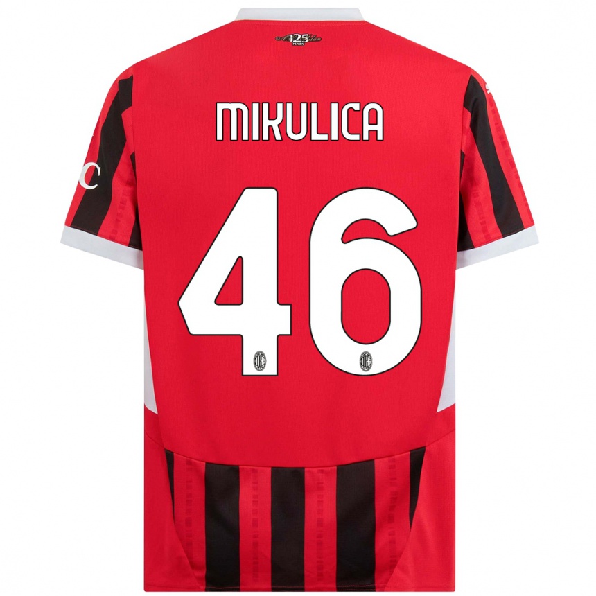 Kids Football Petra Mikulica #46 Red Black Home Jersey 2024/25 T-Shirt Australia