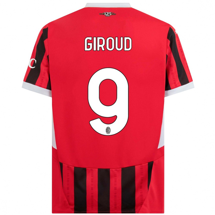 Kids Football Olivier Giroud #9 Red Black Home Jersey 2024/25 T-Shirt Australia