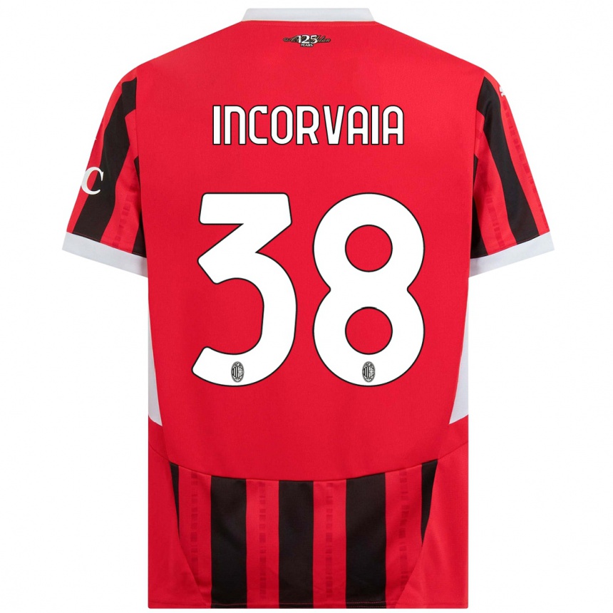 Kids Football Giovanni Incorvaia #38 Red Black Home Jersey 2024/25 T-Shirt Australia