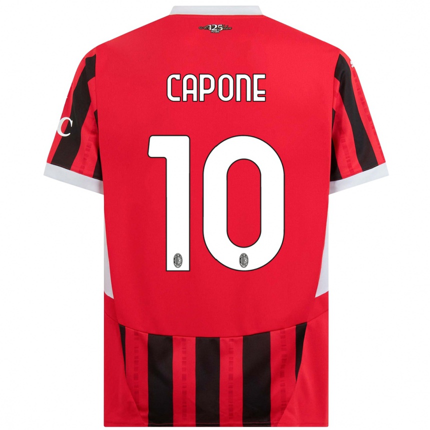 Kids Football Andrea Capone #10 Red Black Home Jersey 2024/25 T-Shirt Australia