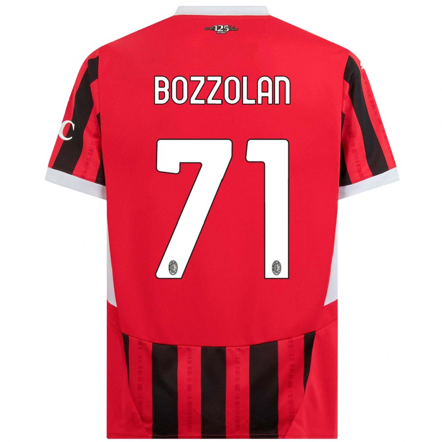 Kids Football Andrea Bozzolan #71 Red Black Home Jersey 2024/25 T-Shirt Australia