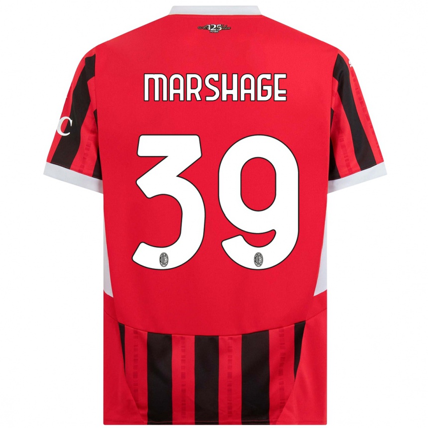 Kids Football Wilgot Marshage #39 Red Black Home Jersey 2024/25 T-Shirt Australia