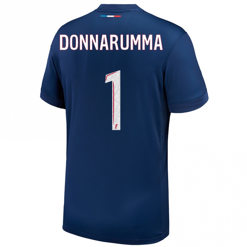 Kids Football Gianluigi Donnarumma #1 Navy Blue White Home Jersey 2024/25 T-Shirt Australia