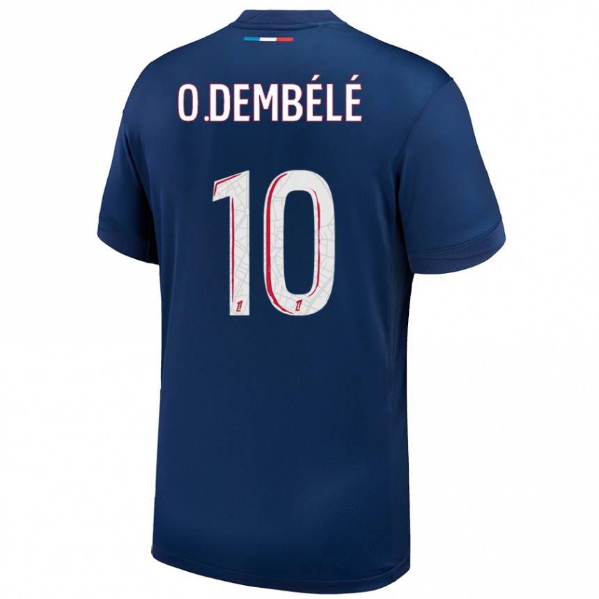 Kids Football Ousmane Dembele #10 Navy Blue White Home Jersey 2024/25 T-Shirt Australia