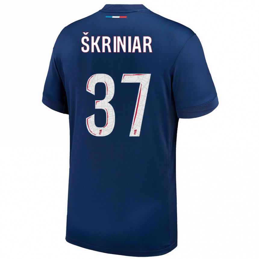 Kids Football Milan Skriniar #37 Navy Blue White Home Jersey 2024/25 T-Shirt Australia