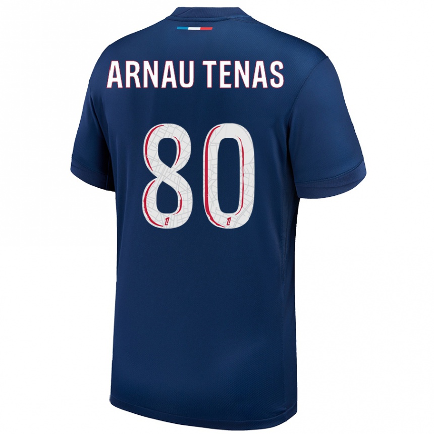 Kids Football Arnau Tenas #80 Navy Blue White Home Jersey 2024/25 T-Shirt Australia