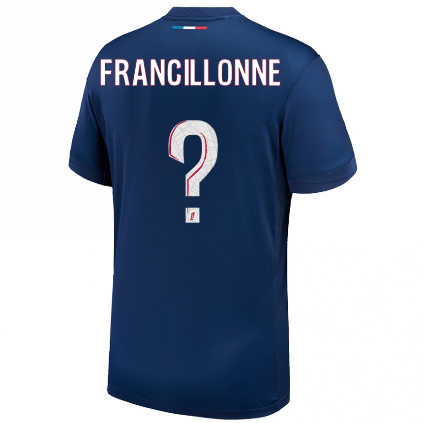 Kids Football Bryan Francillonne #0 Navy Blue White Home Jersey 2024/25 T-Shirt Australia