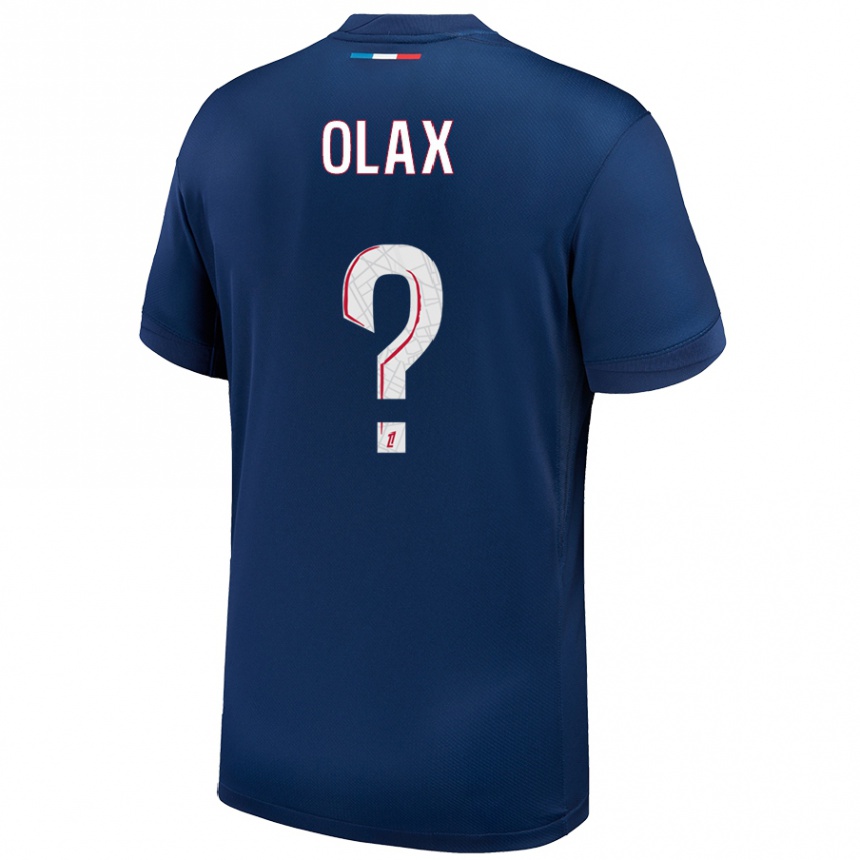 Kids Football Djamy Olax #0 Navy Blue White Home Jersey 2024/25 T-Shirt Australia