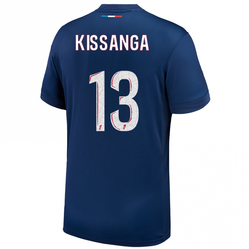 Kids Football Hugo Kissanga #13 Navy Blue White Home Jersey 2024/25 T-Shirt Australia