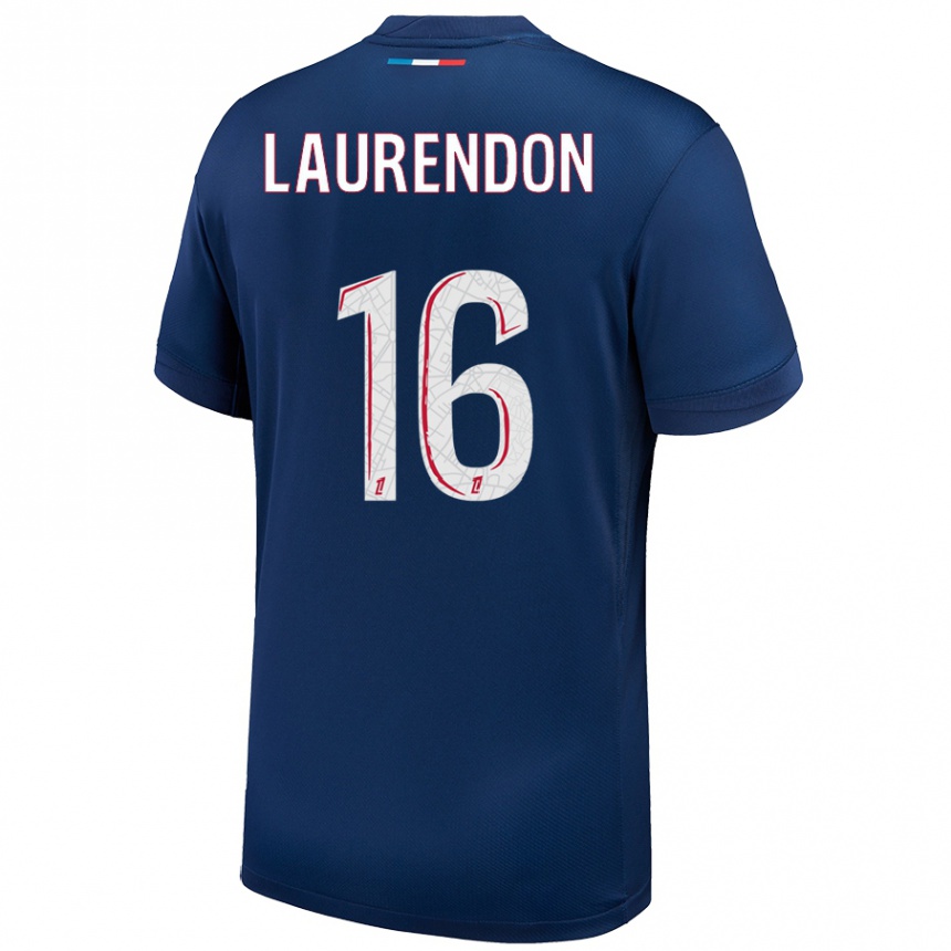 Kids Football Bilal Laurendon #16 Navy Blue White Home Jersey 2024/25 T-Shirt Australia