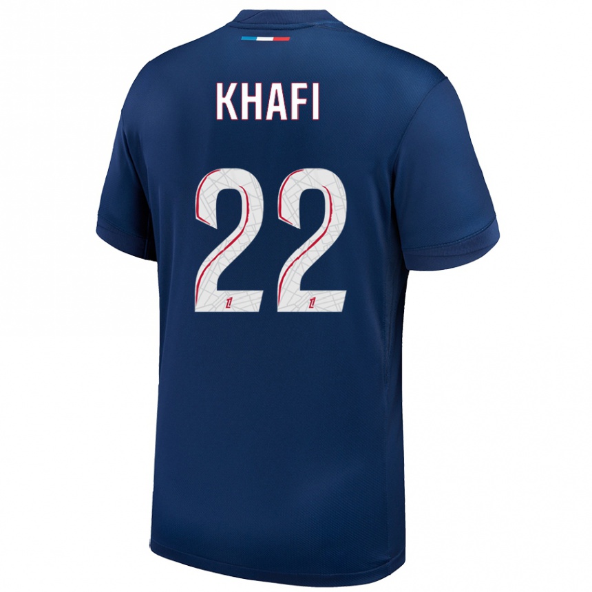 Kids Football Yanis Khafi #22 Navy Blue White Home Jersey 2024/25 T-Shirt Australia