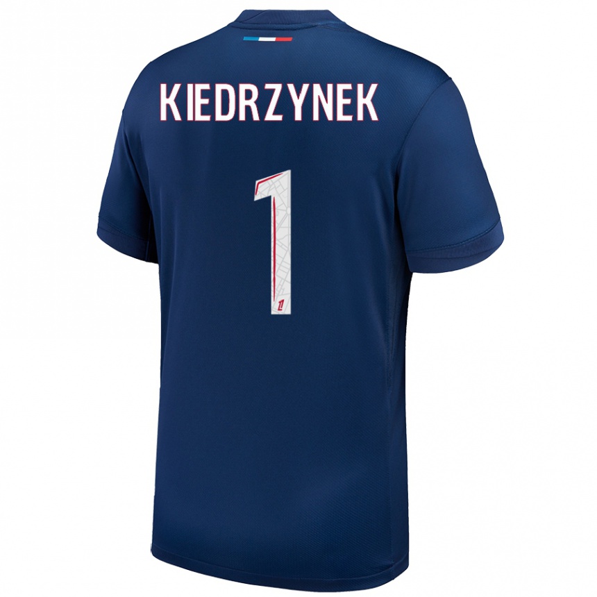 Kids Football Katarzyna Kiedrzynek #1 Navy Blue White Home Jersey 2024/25 T-Shirt Australia