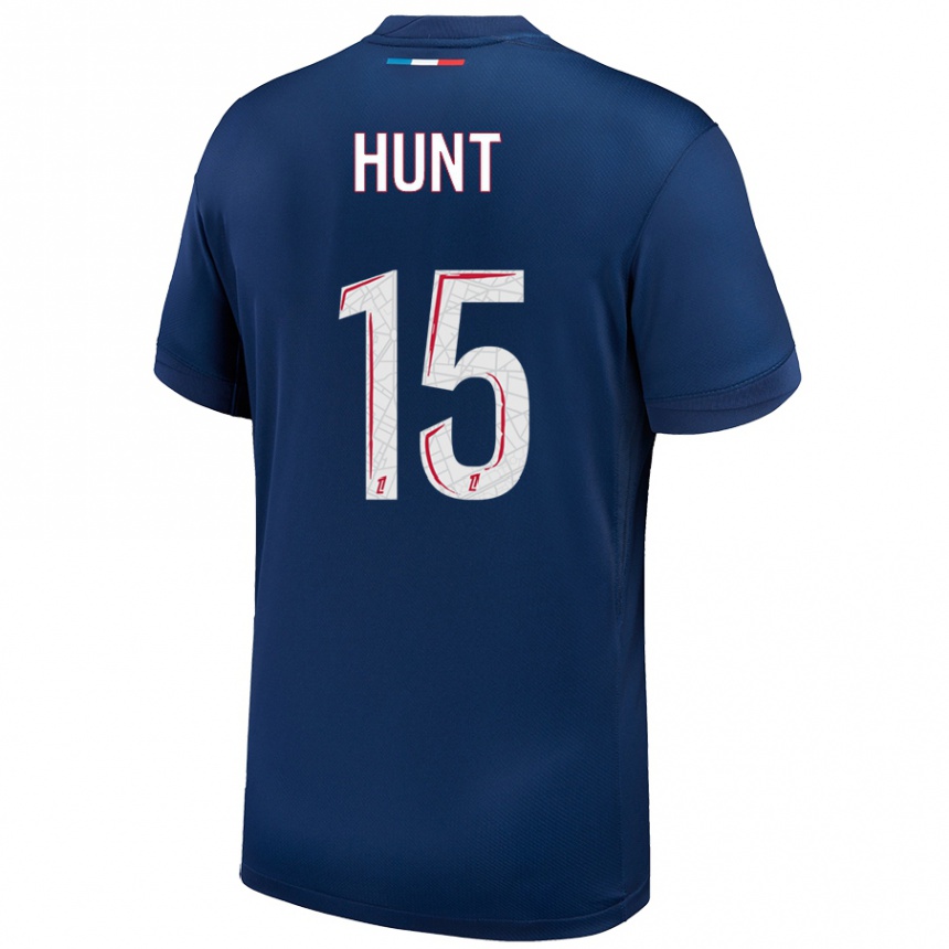 Kids Football Clare Hunt #15 Navy Blue White Home Jersey 2024/25 T-Shirt Australia