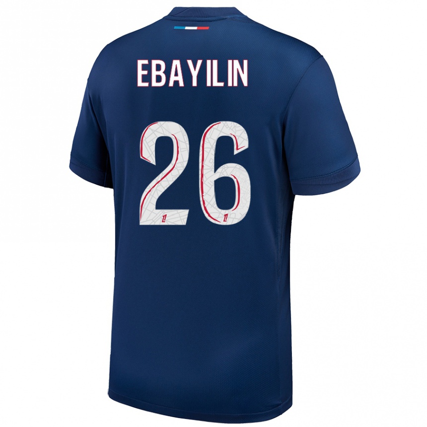 Kids Football Anaïs Ebayilin #26 Navy Blue White Home Jersey 2024/25 T-Shirt Australia