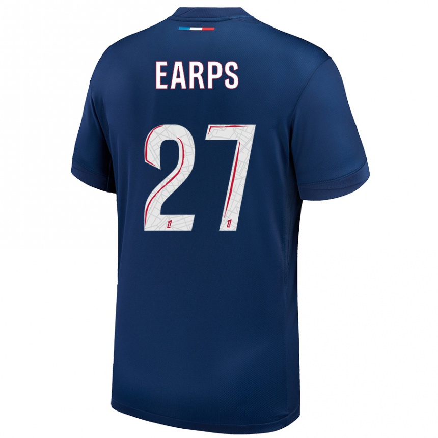 Kids Football Mary Earps #27 Navy Blue White Home Jersey 2024/25 T-Shirt Australia