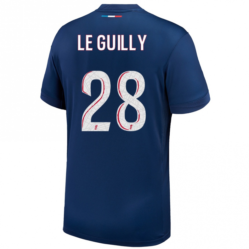 Kids Football Jade Le Guilly #28 Navy Blue White Home Jersey 2024/25 T-Shirt Australia