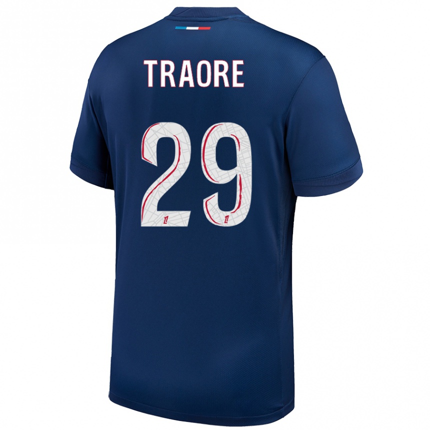 Kids Football Manssita Traoré #29 Navy Blue White Home Jersey 2024/25 T-Shirt Australia