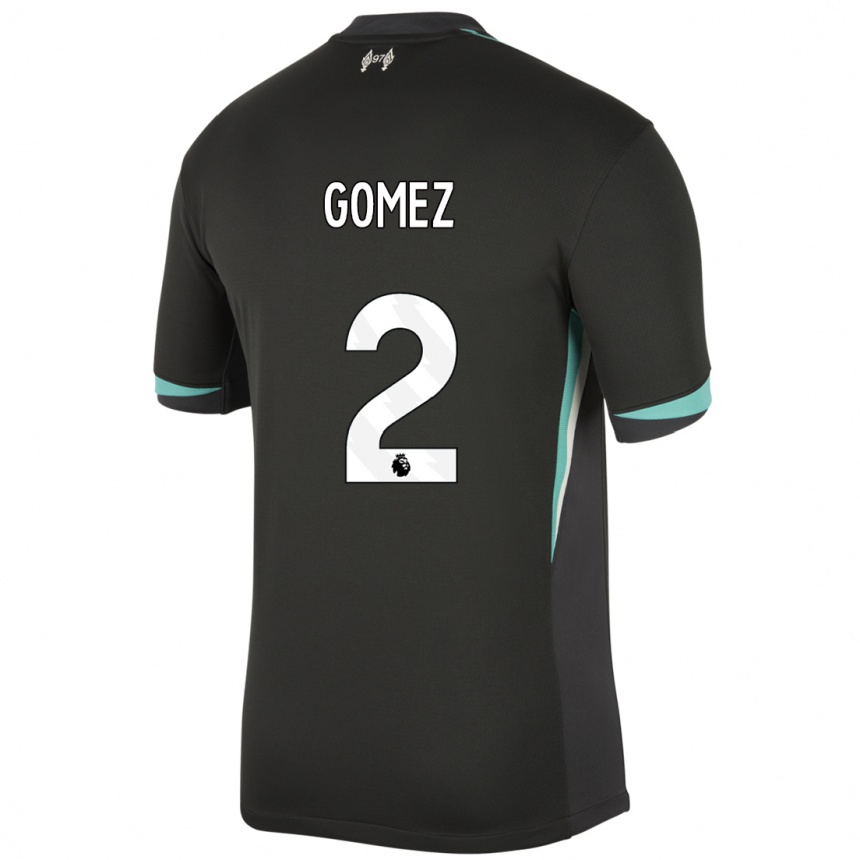 Kids Football Joe Gomez #2 Black Anthracite White Away Jersey 2024/25 T-Shirt Australia