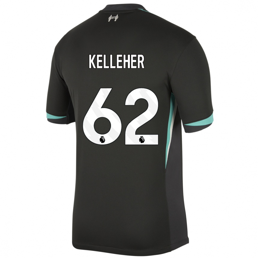 Kids Football Caoimhin Kelleher #62 Black Anthracite White Away Jersey 2024/25 T-Shirt Australia