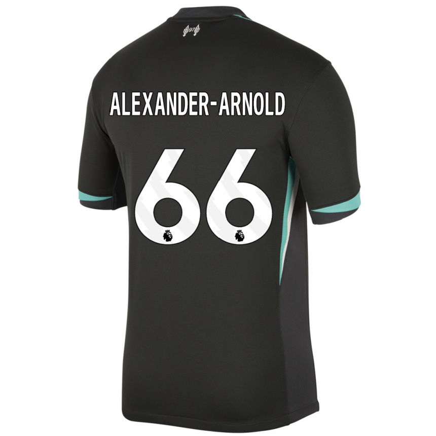 Kids Football Trent Alexander-Arnold #66 Black Anthracite White Away Jersey 2024/25 T-Shirt Australia