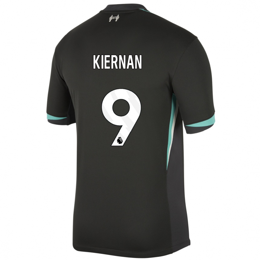 Kids Football Leanne Kiernan #9 Black Anthracite White Away Jersey 2024/25 T-Shirt Australia