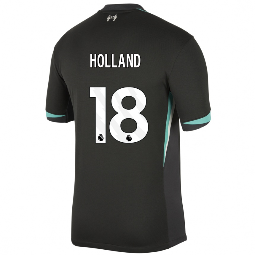 Kids Football Ceri Holland #18 Black Anthracite White Away Jersey 2024/25 T-Shirt Australia