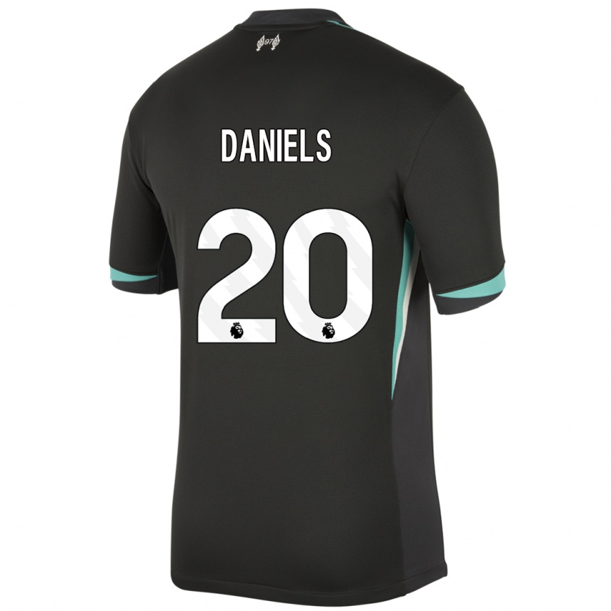 Kids Football Yana Daniels #20 Black Anthracite White Away Jersey 2024/25 T-Shirt Australia