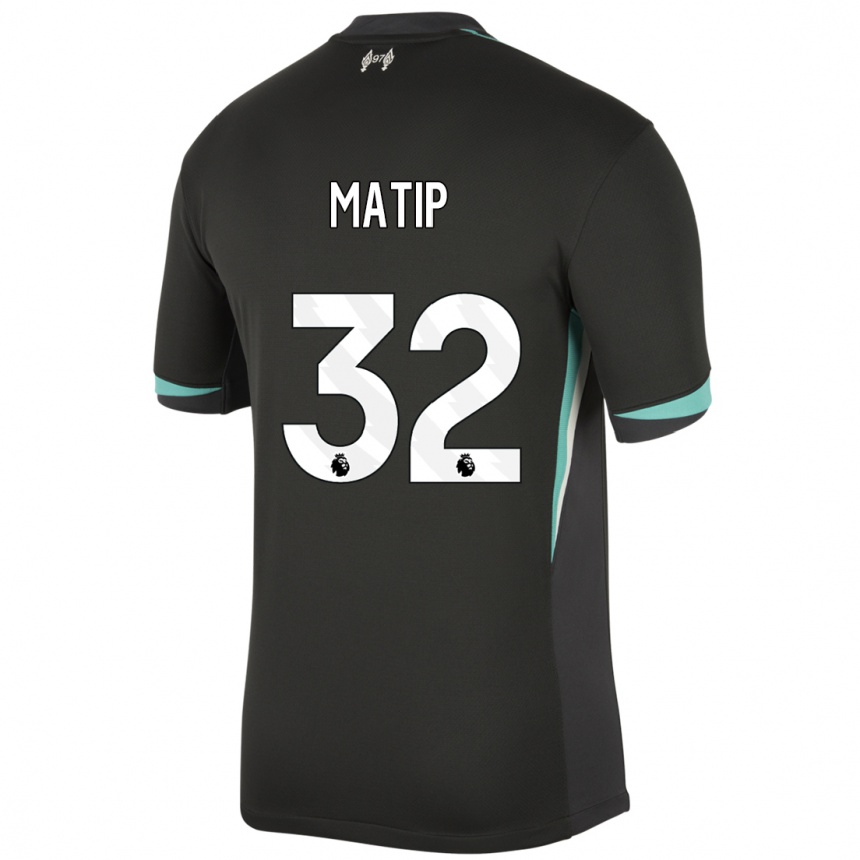 Kids Football Joel Matip #32 Black Anthracite White Away Jersey 2024/25 T-Shirt Australia