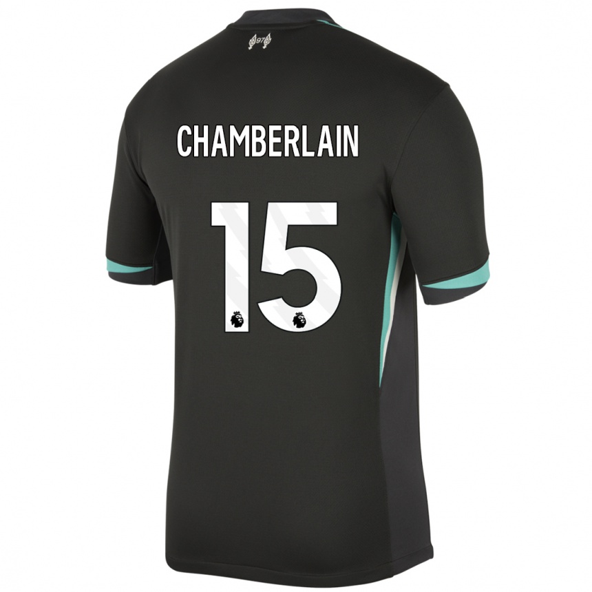 Kids Football Alex Oxlade Chamberlain #15 Black Anthracite White Away Jersey 2024/25 T-Shirt Australia