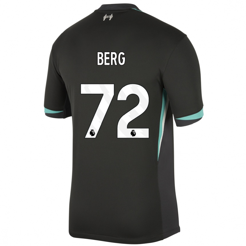 Kids Football Sepp Van Den Berg #72 Black Anthracite White Away Jersey 2024/25 T-Shirt Australia