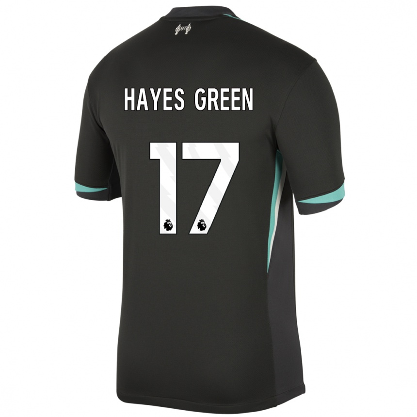 Kids Football Charlie Hayes-Green #17 Black Anthracite White Away Jersey 2024/25 T-Shirt Australia