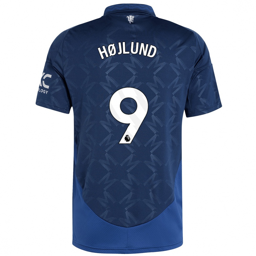 Kids Football Rasmus Højlund #9 Indigo Away Jersey 2024/25 T-Shirt Australia