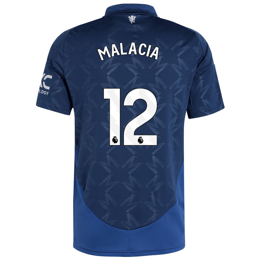 Kids Football Tyrell Malacia #12 Indigo Away Jersey 2024/25 T-Shirt Australia