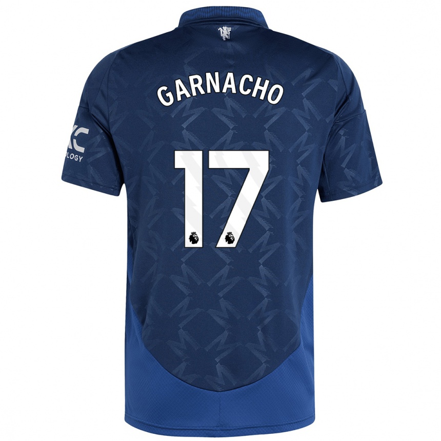 Kids Football Alejandro Garnacho #17 Indigo Away Jersey 2024/25 T-Shirt Australia